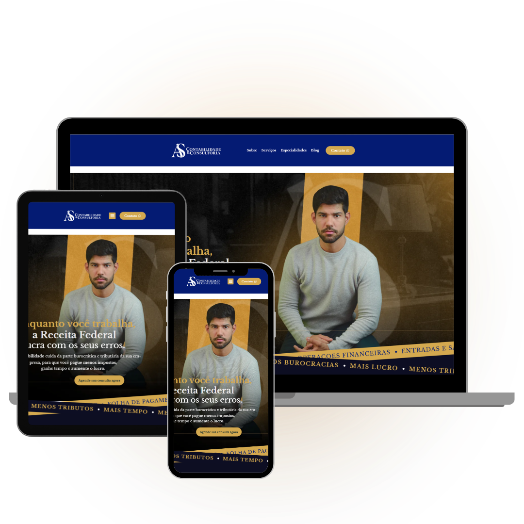 Mockup do site da Agência Bússola